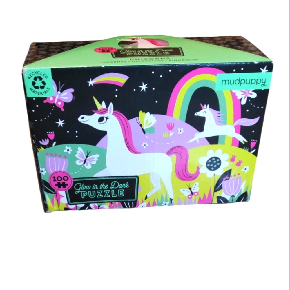 Unicorns Glow-in-the-dark Puzzle : 100 Pieces, Game by Mudpuppy